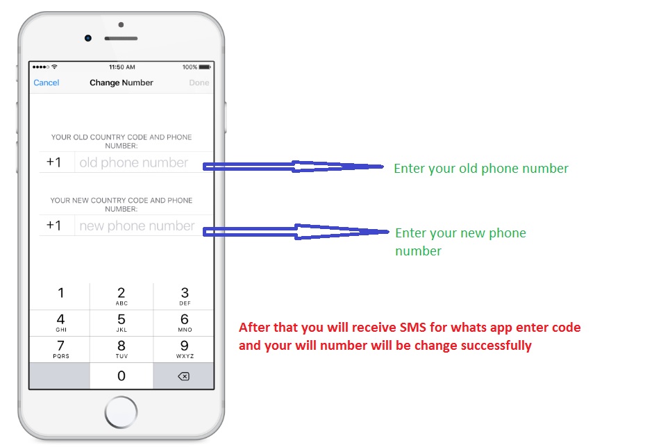 Change mobile number in iPhone