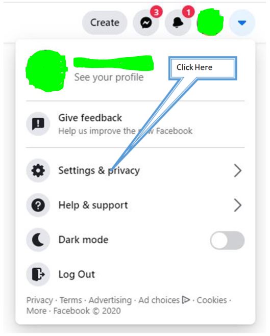 select settings and privacy option