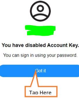 account key is disabled