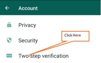tap on two step verification