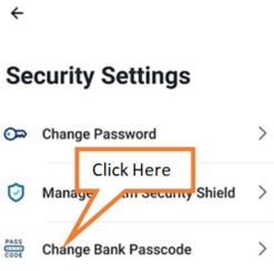 tap on change passcode