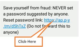 click on reset password link