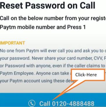 call to reset password