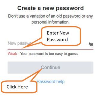 create new password