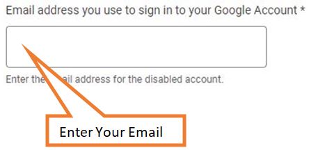 enter your disabled email id