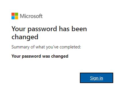 password has changed