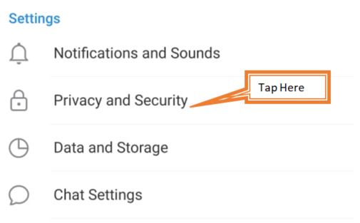 tap on privacy and setting