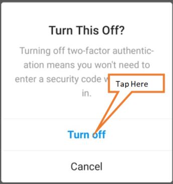 tap on turn off