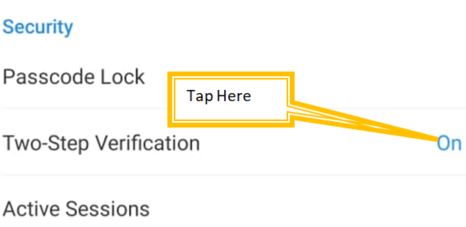 tap on two step verification