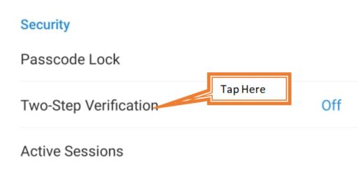 tap on two step verification